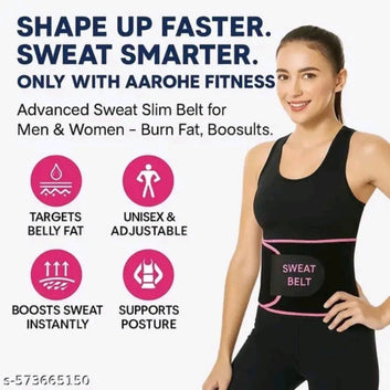 FIT PICK Sweat Belt, Stomach Belt for Women and Men Non-Tearable, Sauna Belt Waist Trainer, Sweat Belt for Men and Women - Black