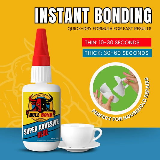 Super Glue - Max Strength Adhesive for Plastic, Wood, Metal, Ceramic, Rubber, Leather, Paper, Long-Lasting Professional Grade Cyanoacrylate