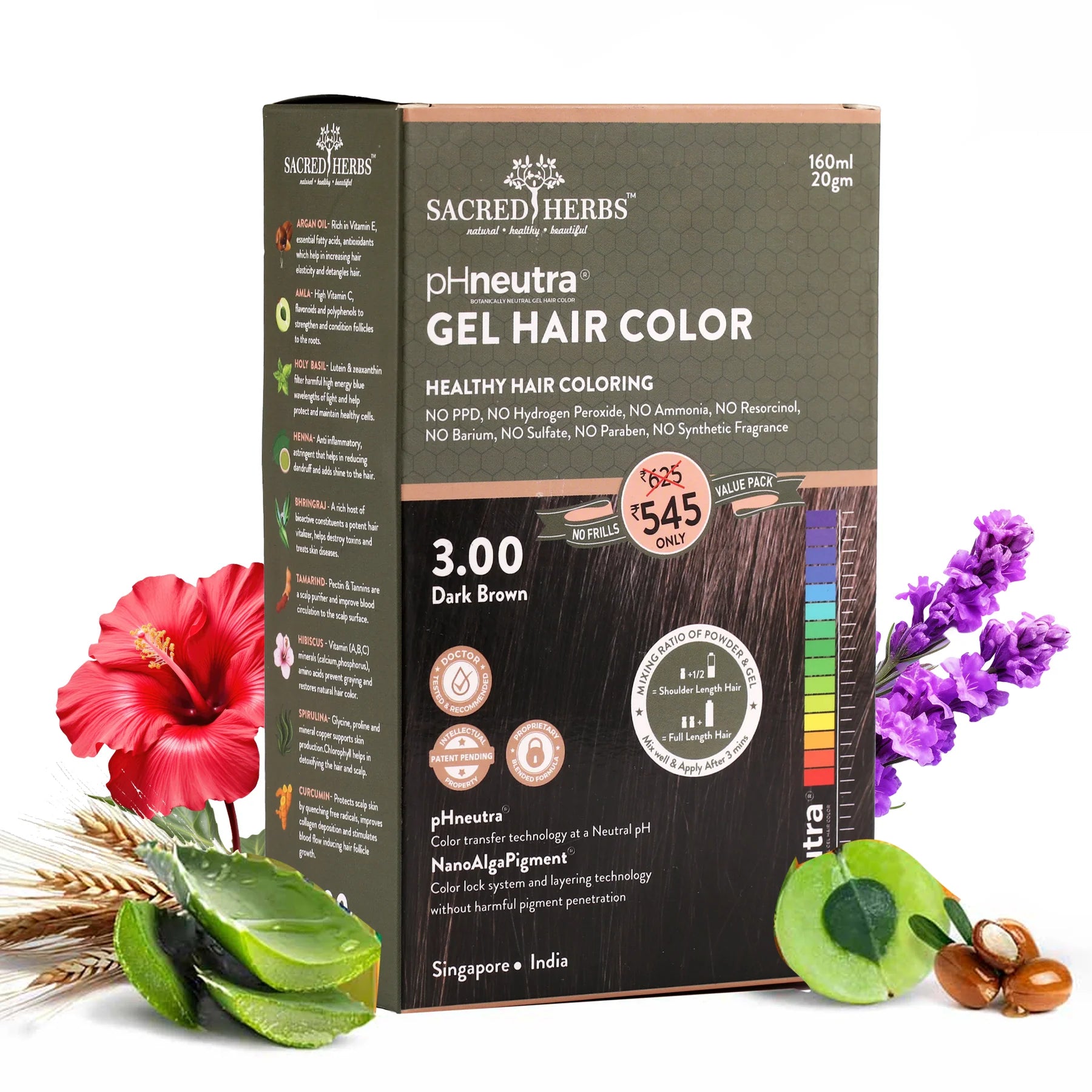 SACRED HERBS Hair Color - No Ammonia, PPD Free, 100% Vegan, and Free from Synthetic Ingredients (Auburn Pure Henna, 390 ML) BUY 1 GET 1 FREE (MAN & WOMAN)