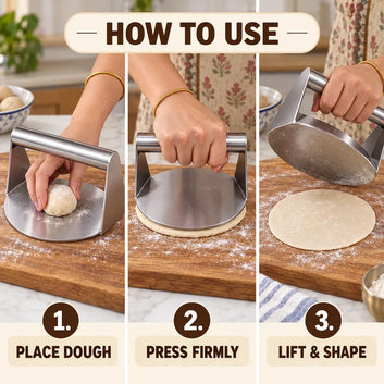 ✨HOT SELL 50% Off TODAY✨LIMITED OFFER✨ Stainless Steel Roti & Puri Dough Press and Free 13 Pcs Snack Maker